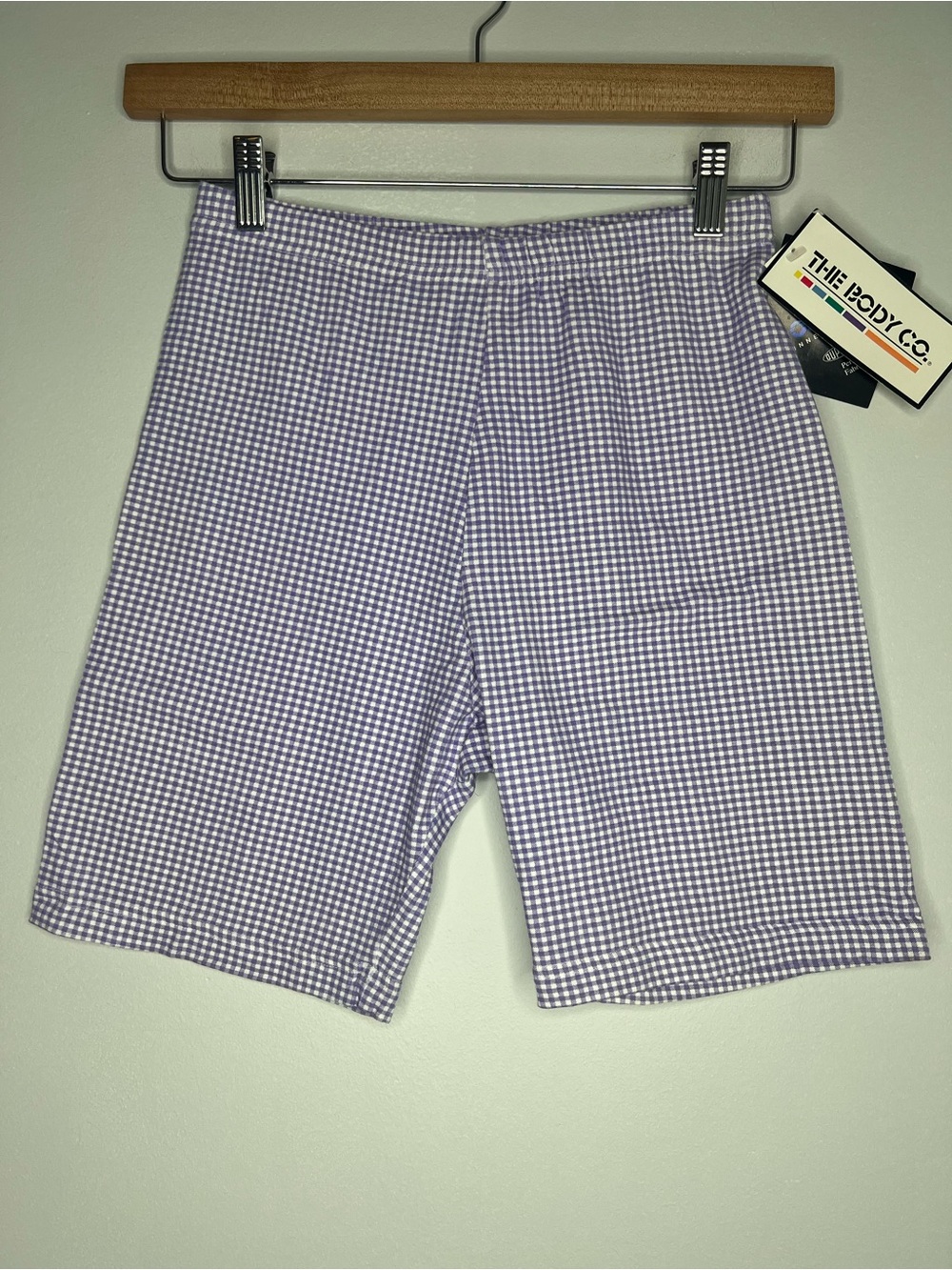 Vintage Y2K The Body Co Purple Gingham Bike Shorts XL NWT Coolmax Cotton Blend